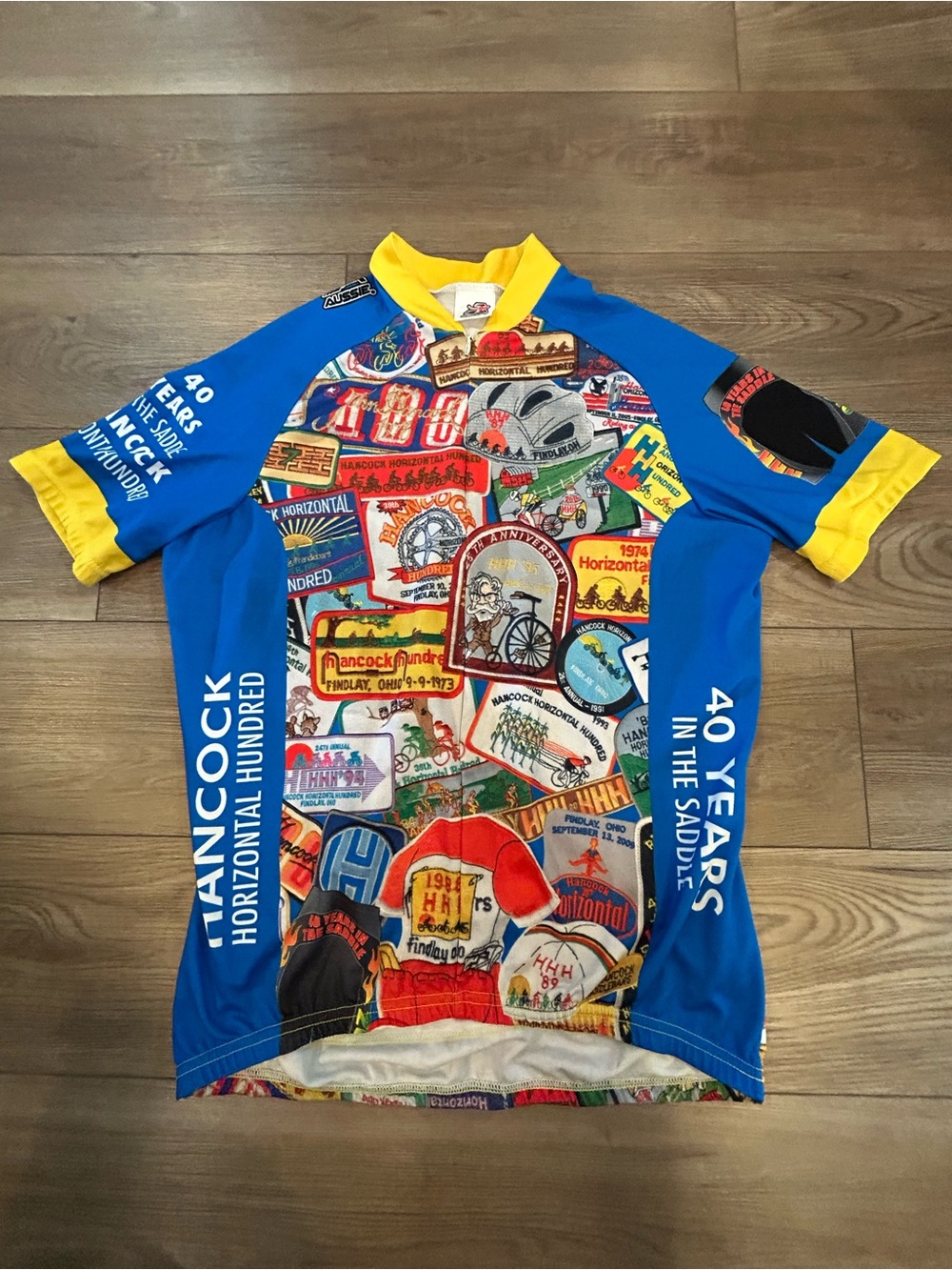 Hancock Horizontal Hundred Cycling Jersey XL Aussie Full Zip Bike Blue